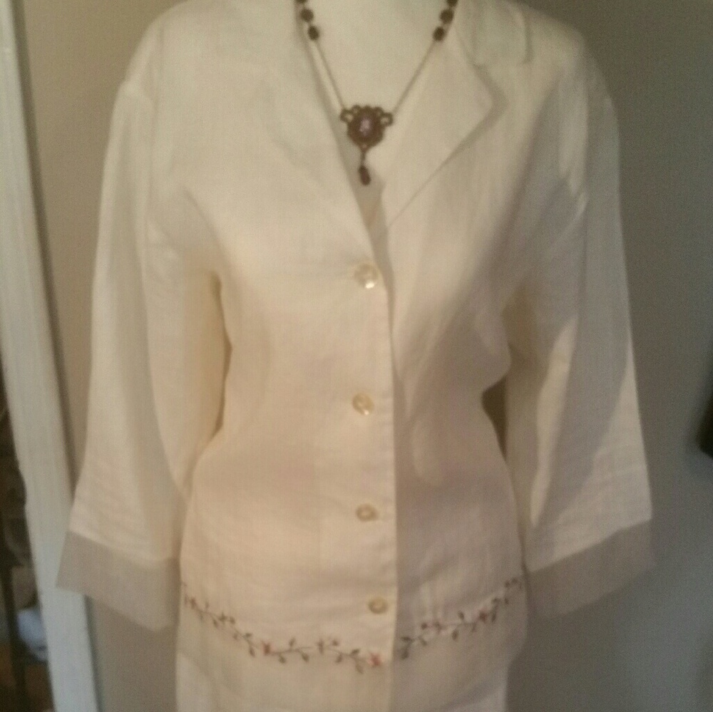 Linen crop pant and top